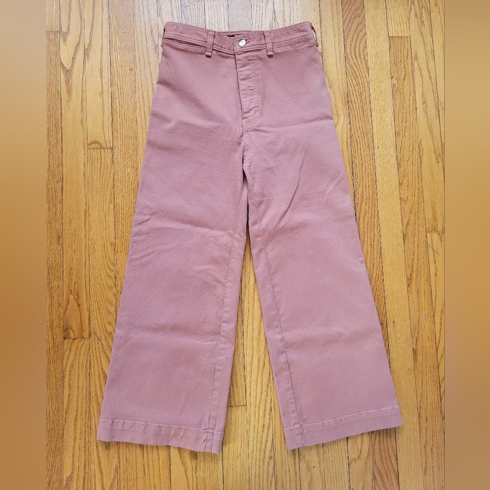 Veronica Beard Jeans Size 28 Cynthia Gaucho Dusty Rose Cropped Wide Leg - Picture 8 of 8